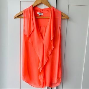 Aritzia. Bright coral blouse sleeveless silk top
